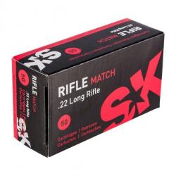 CARTOUCHES SK RIFLE MATCH CALIBRE 22LR - BOITE DE 50 UNITÉS