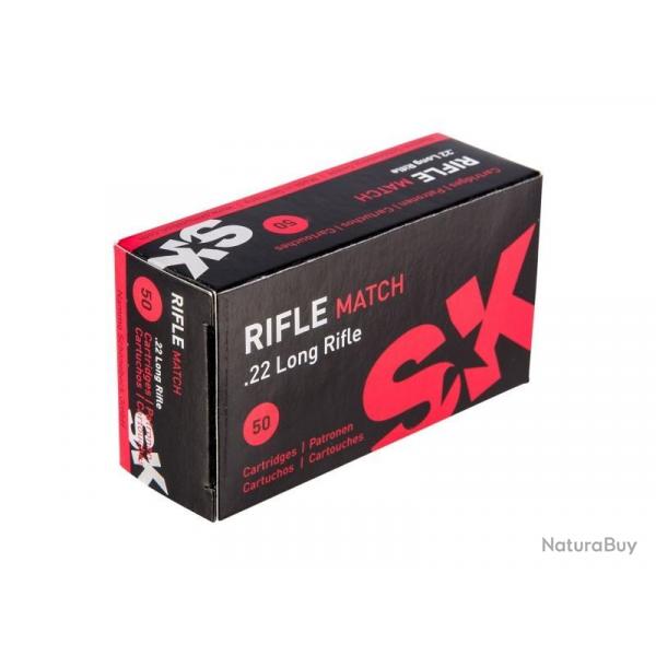 CARTOUCHES SK RIFLE MATCH CALIBRE 22LR - BOITE DE 50 UNITS