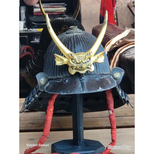 Kabuto complet Yoroi 62 Ken priode EDO avec maedate Shigami-oni