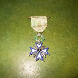 ancienne medaille croix chevalier ordre de l'étoile noire colonial francais argent email vert bleu