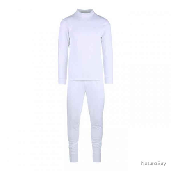 Set thermique tee shirt & pantalon (Couleur Blanc, Taille 2XS-XS)