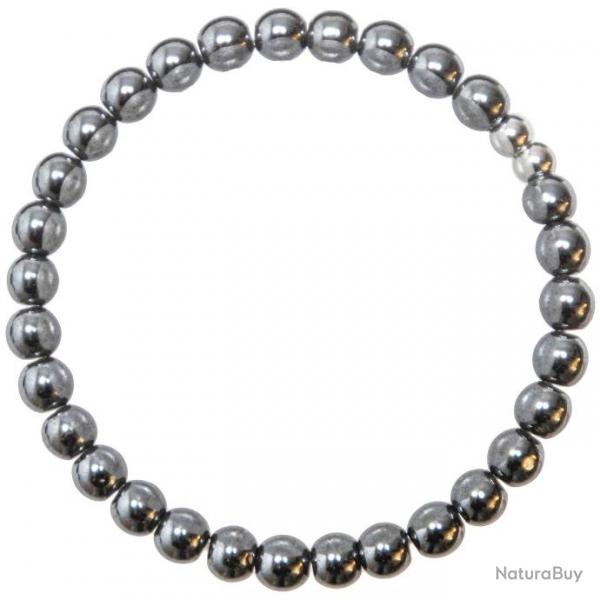 Bracelet en hmatite - Perles rondes 6 mm