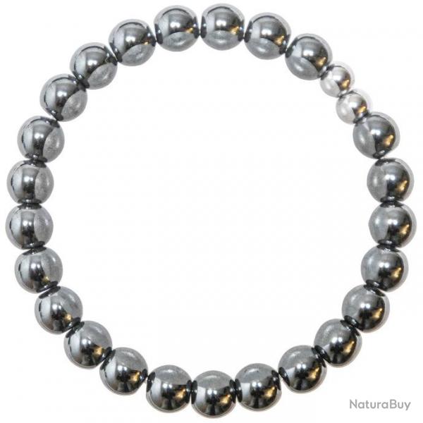 Bracelet en hmatite - Perles rondes 8 mm