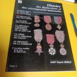HISTOIRE DES DISTINCTIONS ET DES RECOMPENSES NATIONALES tome 2 Sourys Roland