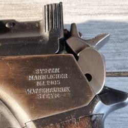 Pistolet Steyr Mannlicher Mle 1905 en calibre 7,63 mannlicher