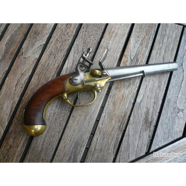 beau pistolet rglementaire de cavalerie  silex modle 1777 deuxime type dat 1786