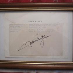 JOHN WAYNE AUTOGRAPHE