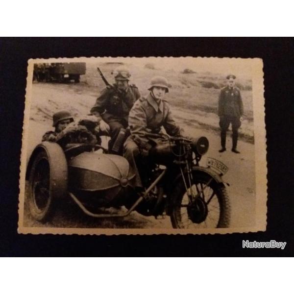 Collection Rare Photos d epoque WW 2 side car officier et soldat allemand voir photos