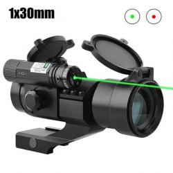 Viseur reflex 1x30 4MOA avec pointeur laser - Laser vert