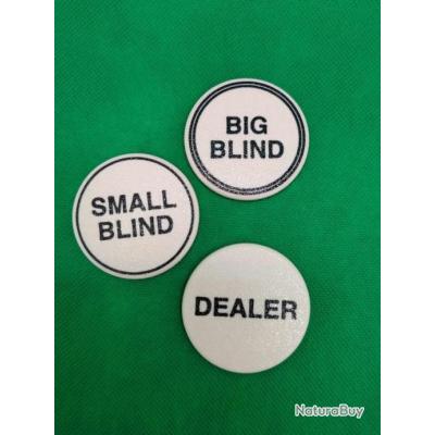Jetons Poker Badges : Dealer - Small Blind - Big Blind - Cartes (11368192)