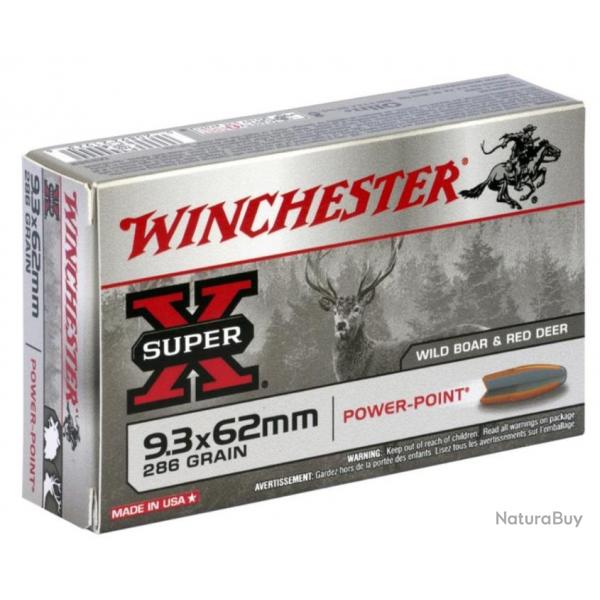 Cartouches Winchester 9.3x62mm 286gr (18,5g) Power Point / 20