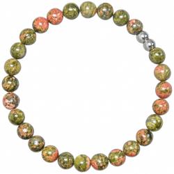 Bracelet en unakite - Perles rondes 6 mm