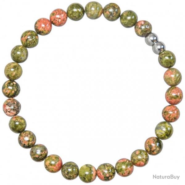 Bracelet en unakite - Perles rondes 6 mm
