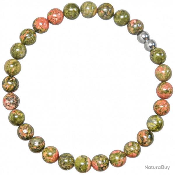 Bracelet en unakite - Perles rondes 6 mm