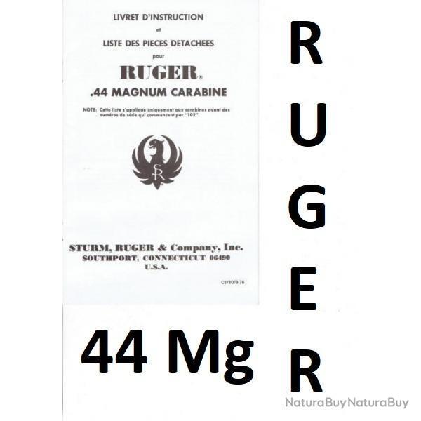 notice 5 pages RUGER 44 MAGNUM EN FRANCAIS (envoi par mail) - VENDU PAR JEPERCUTE (m1824)