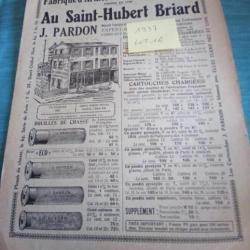 Lot de 3 livrets publicit&eacute;s anciennes armurerie Pardon 1937/1939/1950
