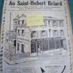 Lot de 3 livrets publicit&eacute;s anciennes armurerie Pardon 1937/1937/1950