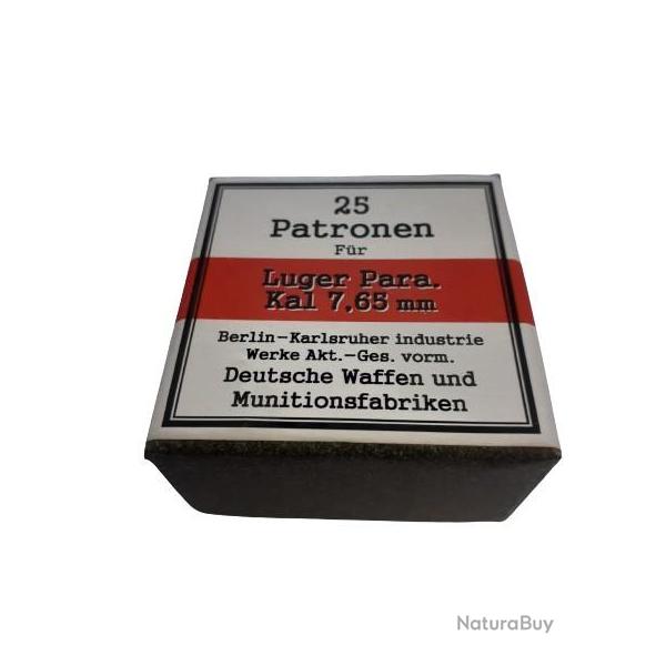 7,65 mm Luger Parabellum: Reproduction boite cartouches (vide) DWM 11369461