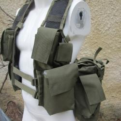 gilet,veste,chest de combat fosco industry vert olive (poche dorsale pour bouteille HPA)