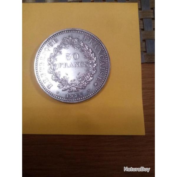 Pice 50 francs en argent Hercule 1978 en TTBE