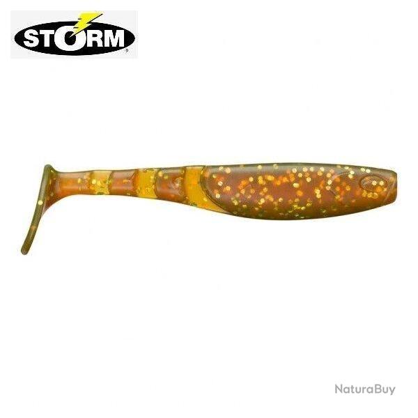 Leurre souple Storm Jointed Minnow 7 cm par 5 Gold Glitter Motoroll UV