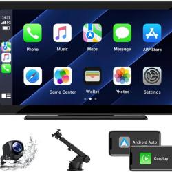 Écran Tactile Sans Fil Carplay ou Android 7 Pouces Autoradio Bluetooth GPS Caméra de Recul