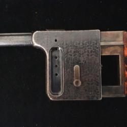 Pistolet français Le Gaulois, n°3, dit "la mitrailleuse de poche", gravure, boîte d'origine!