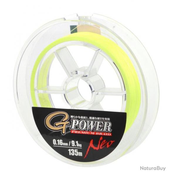 Tresse Gamakatsu G-Power 4 brins jaune 135M 0.09mm/6.3kg