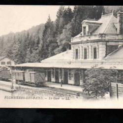 plombières les bains la gare (coté quais) carte postale ancienne