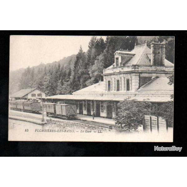 plombires les bains la gare (cot quais) carte postale ancienne