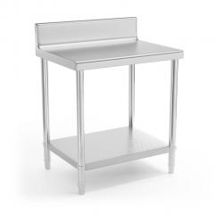 Table de travail cuisine professionnelle acier inox 80 x 60 cm avec rebord capacité de charge de 19