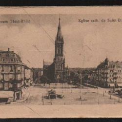 mulhouse église cathédrale de saint-étienne carte postale ancienne