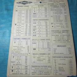 Livret tarif Gevelot septembre 1951 REF 4