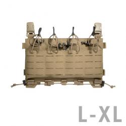 TT carrier mag panel lc M4 - panneau frontale molle- Lasercut avec 4 Porte-chargeurs - Sable