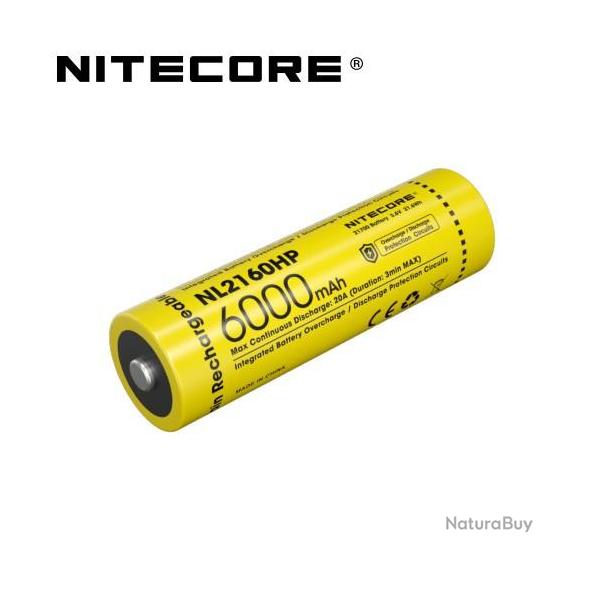 Batterie Nitecore NL2160HP 21700 - 6000mAh 3.6V - protge Li-ion