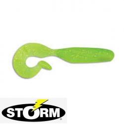 Leurre souple Storm So-Run Hypno Grub 2" 5cm Bulk Lime Chartreuse par 10
