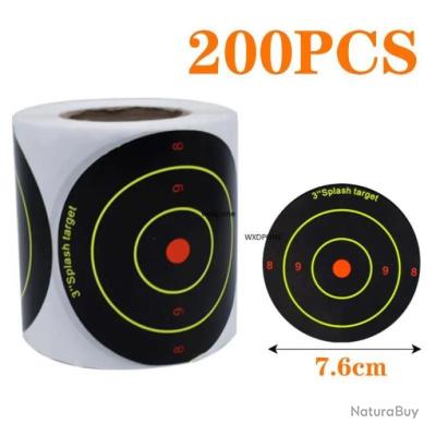 Rouleau 200 cibles réactives autocollante - Humanoïde carré avec