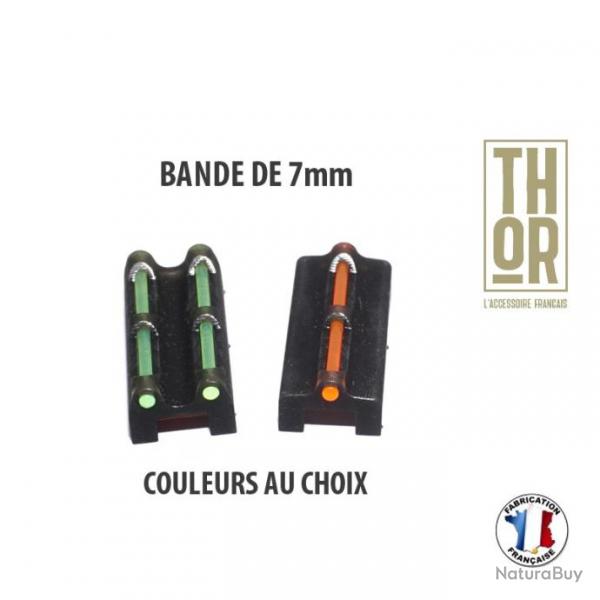 Ensemble guidon et hausse fluo pour bande ventile 7mm - Couleurs fibre optique au choix !