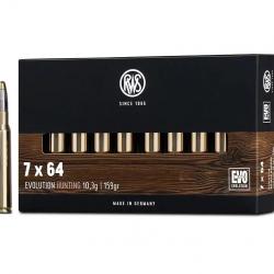 Cartouches RWS 7x64 EVOLUTION 10,3g / 159gr