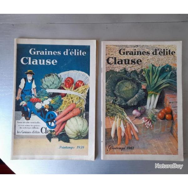 GRAINES d'LITE CLAUSE - CATALOGUES PRINTEMPS 1959 et 1961