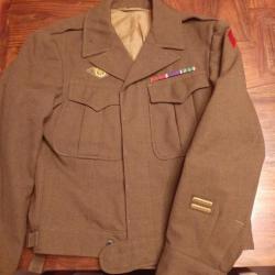Veste us ww2 Ike jacket 2è classe 5ft Infantry Division montée d'origine