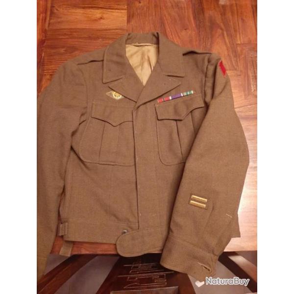 Veste us ww2 Ike jacket 2 classe 5ft Infantry Division monte d'origine