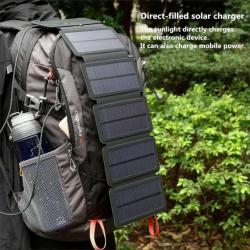Panneau de charge solaire portable multifonctionnel Pliable 5V, 1A Camping Chargeur