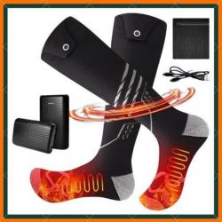 Chaussettes chauffantes USB 4500 mAh rechargeable - Noir - Livraison gratuite