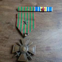 medaille croix de guerre 1 etoile avec barette