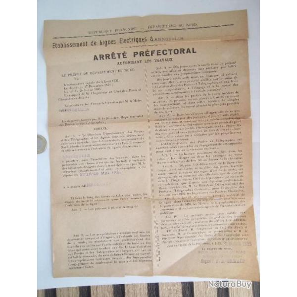 document collection vintage sur Annoeulin nord en 1935