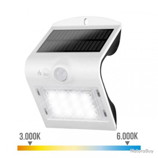Lampe applique solaire rechargeable 1,5 W 220 lumens avec capteur de mouvement Blanc