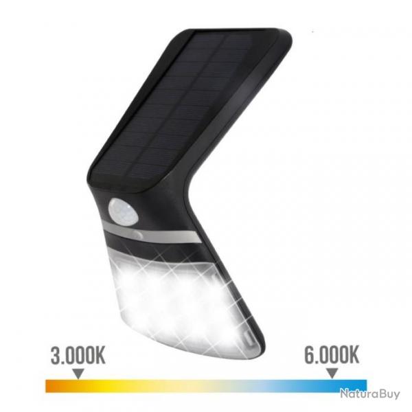 Lampe applique solaire rechargeable 3,5 W 430 lumens avec capteur de mouvement Noir
