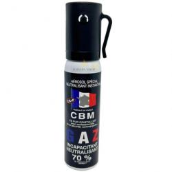 Bombe lacrymogène GAZ CS 25ml avec clip - CBM (fabriqué en France)