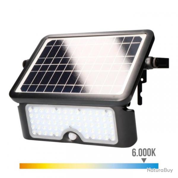 Lampe applique solaire rechargeable 10 W 1150 lumens avec capteur de mouvement Noir
